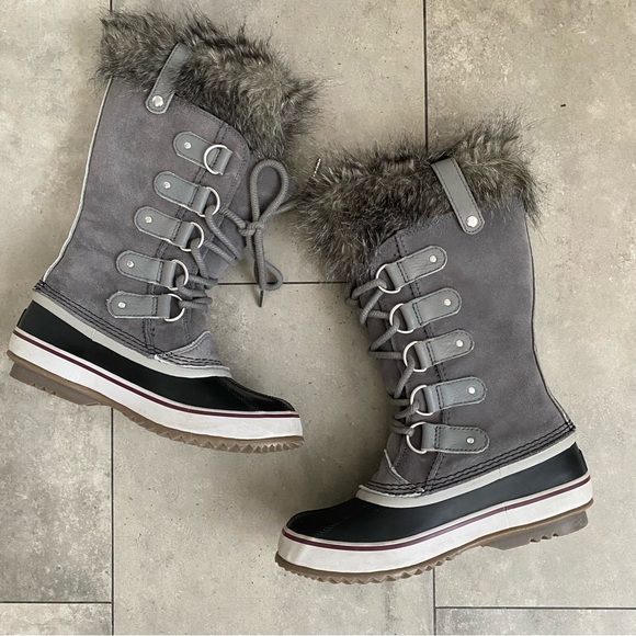 Sorel Joan Of Arctic Boots Quarry Black gray size 7 with box! - Picture 2 of 9